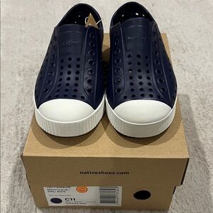 Native Shoes Navy Slip-On with White Soles